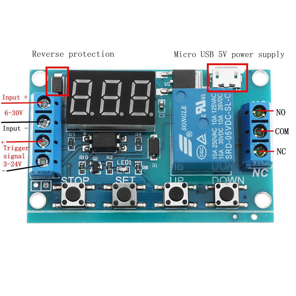 DC-6V-To-30V-One-Way-Relay-Module-Delay-Power-Off-Disconnection-Trigger-Delay-Cycle-Timer-Circuit-Sw-1311982