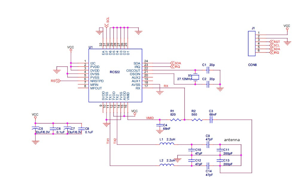 RC522-I2C-RFID-Module-1356MHz-Reader-Writer-Card-Module-Interface-IC-Card-RF-Sensor-Module-Ultra-Sma-1664524