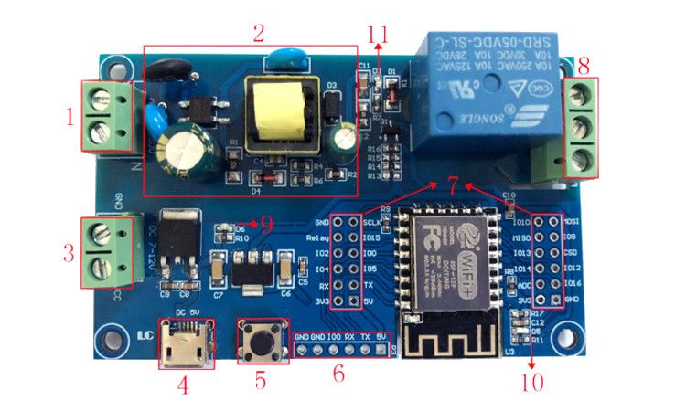 5pcs-ESP-12F-ACDC-Power-Supply-ESP8266-AC90-250VDC7-12VUSB5V-WIFI-Single-Relay-Module-Development-Bo-1660482