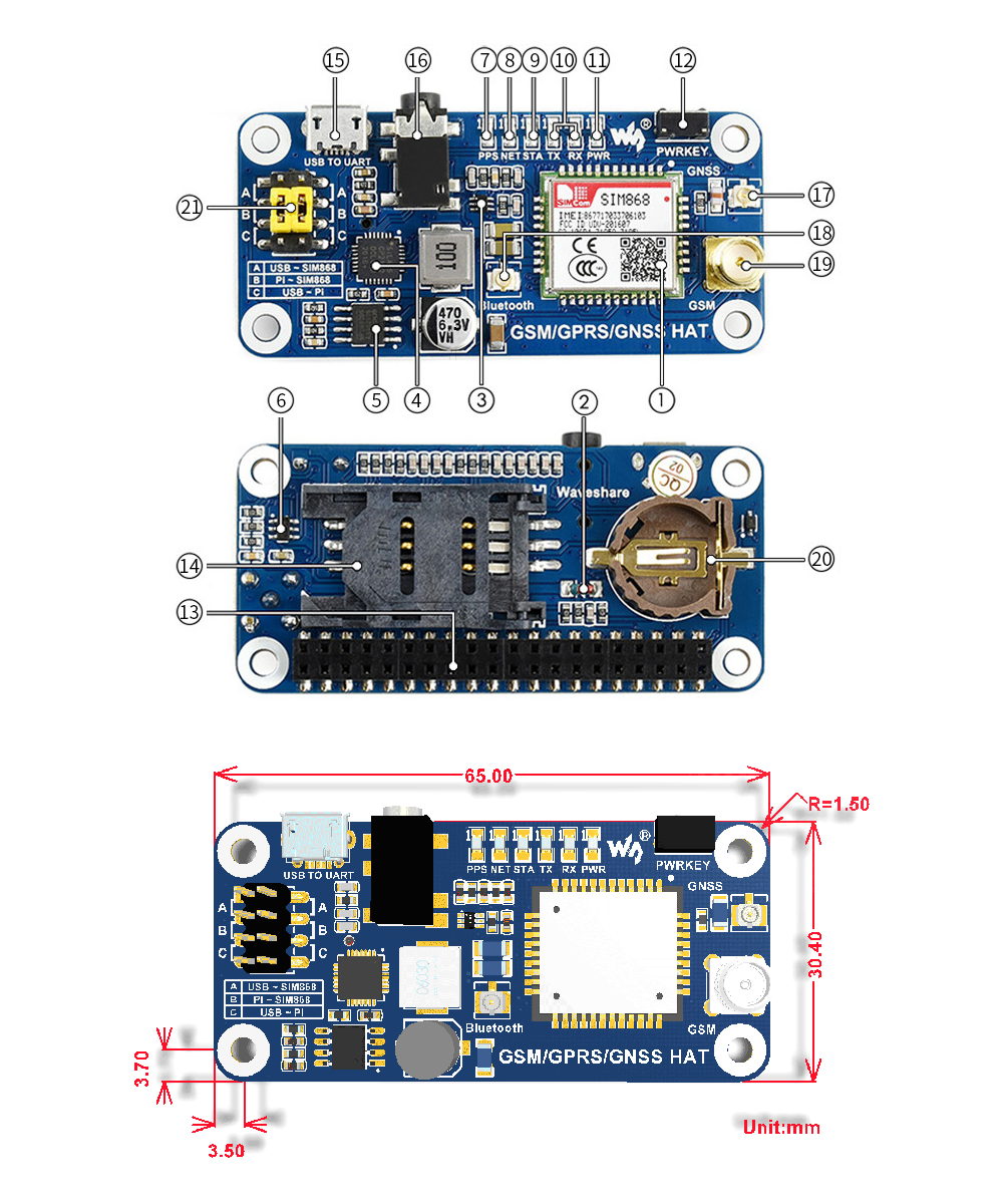 GSMGPRSGNSSbluetooth-HAT-SIM868-Development-Board-Extension-Board-For-STM32-1754974