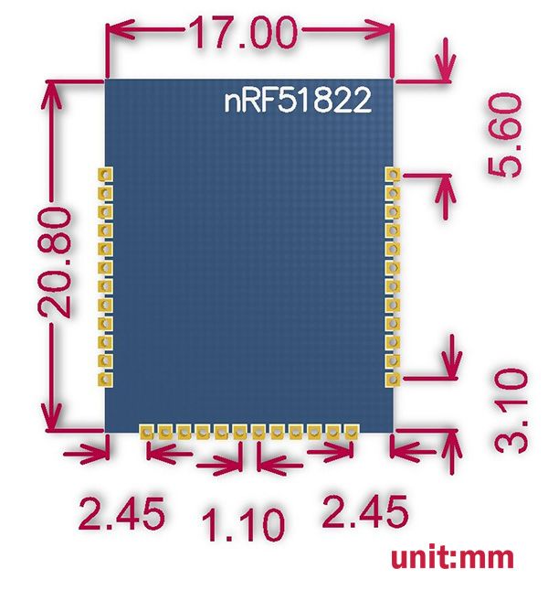 Wavesharereg-bluetooth-40-nRF51822-Module-BLE40-Development-Board-24G-SMD-Small-Size-1701946