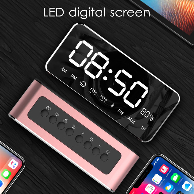 LEADSTAR-MX-22-LED-Clock-Mirror-Wireless-bluetooth-Speaker-1800mAh-TF-Card-FM-Raido-Subwoofer-1302317