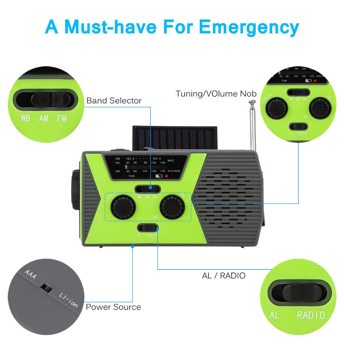 NOAA-Weather-FM-Radio-Emergency-Solar-Hand-Crank-Self-Powered-Flashlight-Power-Bank-Reading-Lamp-Rad-1456518