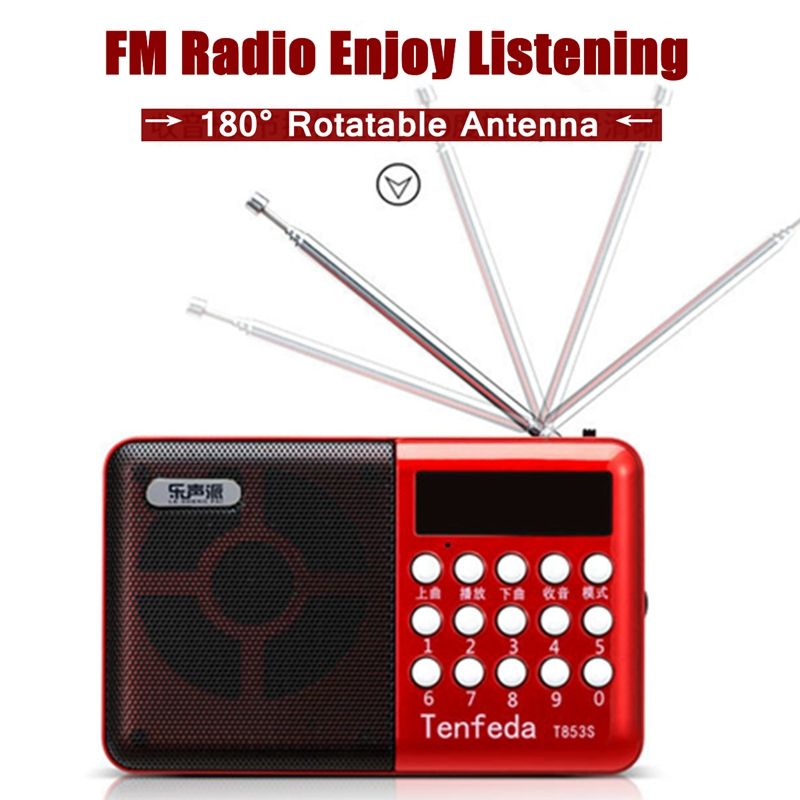 Portable-FM-Radio-Handheld-Digital-USB-TF-MP3-Player-Speaker-Rechargeable-Power-off-1556447