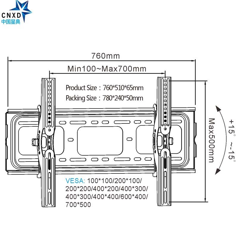 CNXD-PTS0028-1H-Universal-LCD-LED-PLASMA-Flat-Tilt-TV-Wall-Mount-Bracket-Suitable-for-32-70-inch-LED-1723285