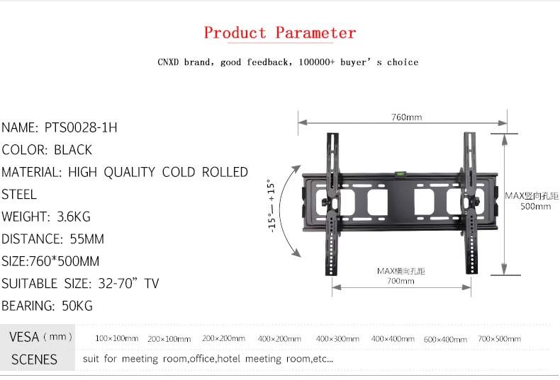 CNXD-PTS0028-1H-Universal-LCD-LED-PLASMA-Flat-Tilt-TV-Wall-Mount-Bracket-Suitable-for-32-70-inch-LED-1723285