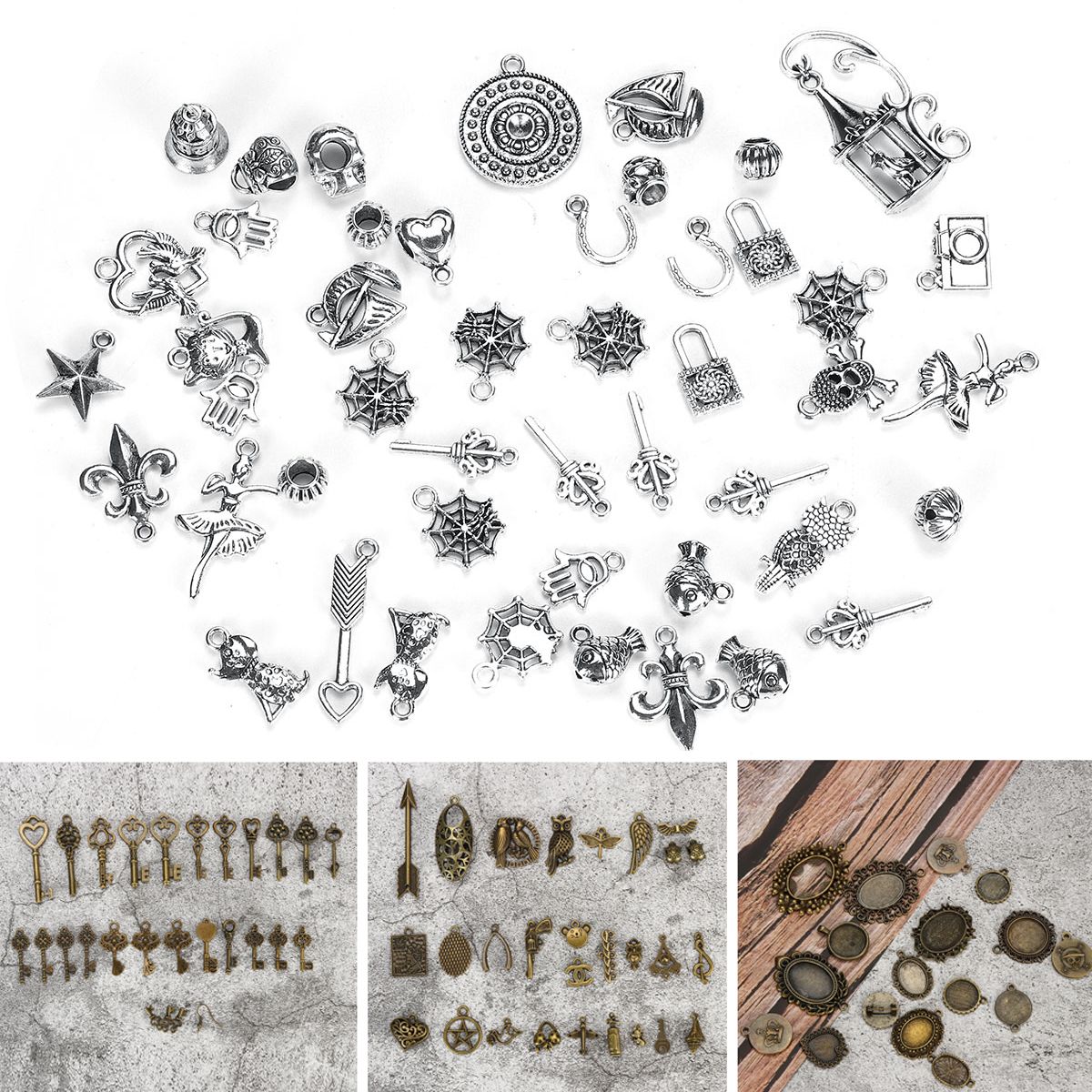 50gPack-Vintage-Pendant-DIY-Jewellery-Making-For-Necklace-Keychain-Handcraft-1708825