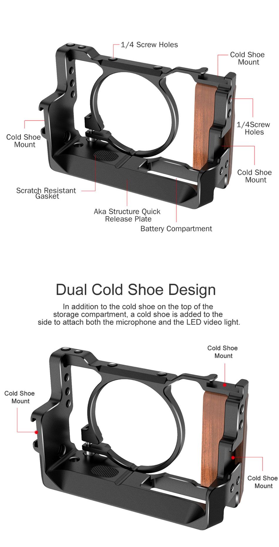 UURig-C-RX100-VII-Vlog-Cage-Protective-Frame-Case-Stabilizer-Rig-with-Wood-Hand-Grip-for-Sony-RX100--1613839