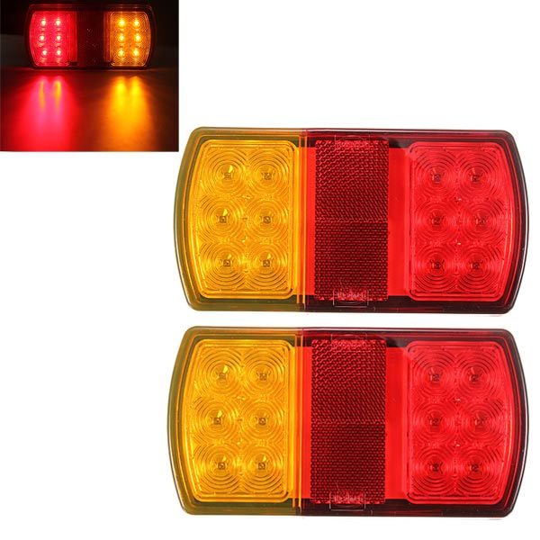 Pair-12LED-Trailer-Truck-Stop-Rear-Tail-Indicator-Light-E-Marked-12V-914217