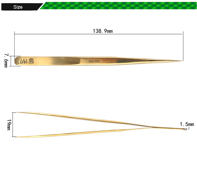 BEST-BST-SS-SA-Gold-Plated-Tip-Tweezer-Precision-Tweezers-Laid-Special-Hard-Wear-resistant-Stainless-1363154