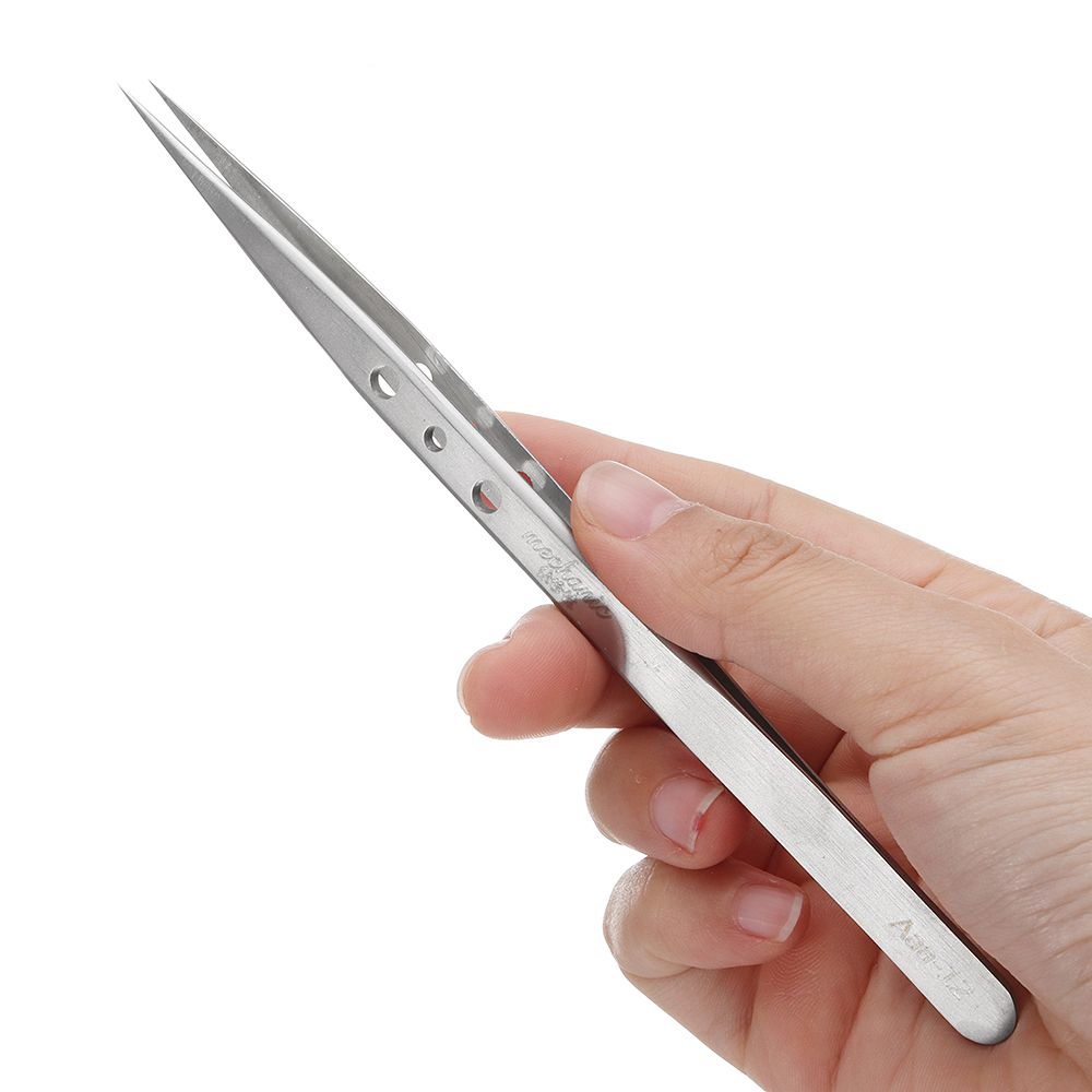 MECHANIC-Aaa-12-Precision-Pointed-Tweezer-Stainless-Steel-Lengthened-Thickening-Medical-Anti-Static--1349027