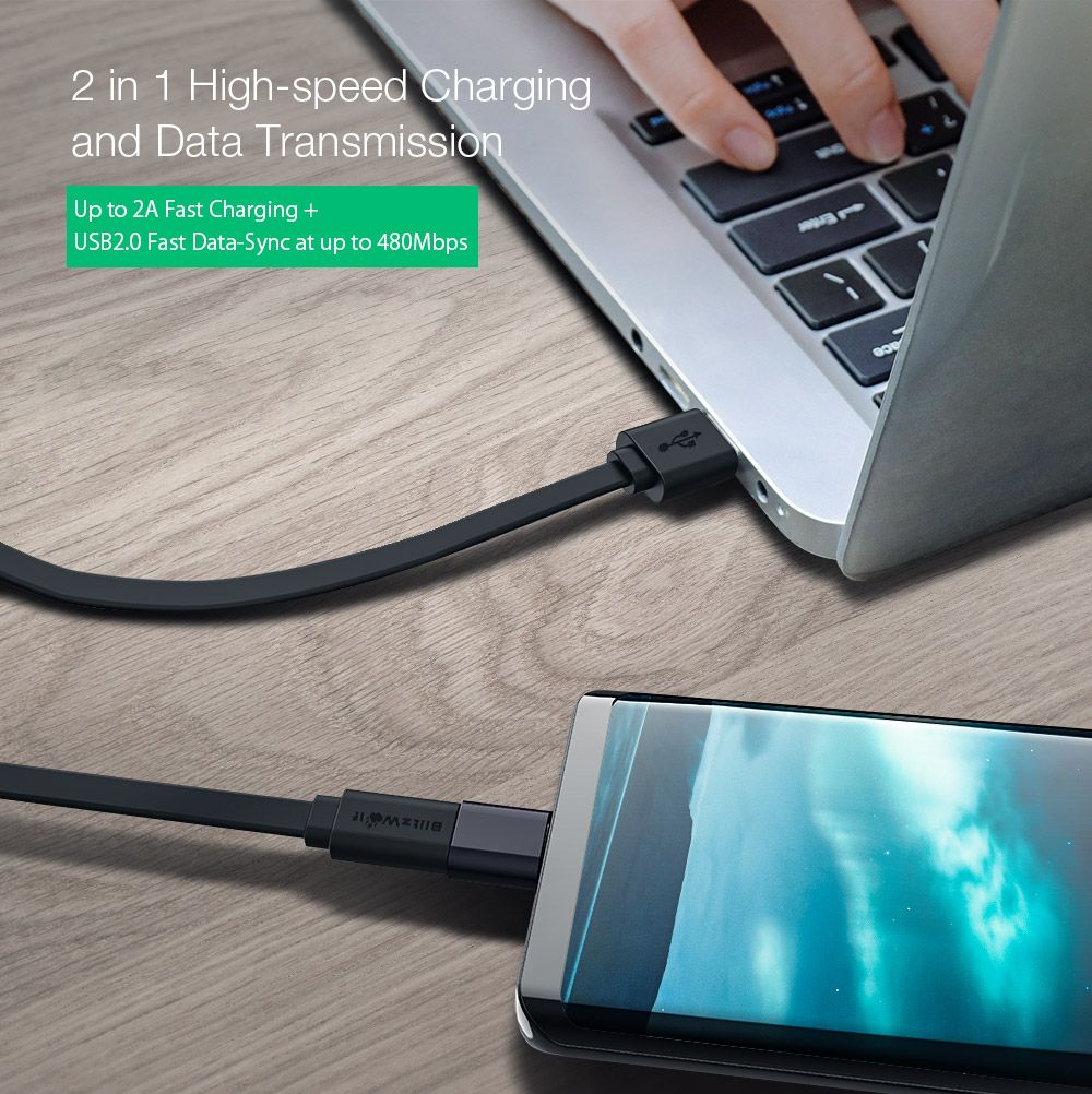 Blitzwolfreg-BW-MT2-Micro-USB-Flat-Fast-Charging-Data-Cable-With-Type-C-Adapter-For-Phone-Tablet-1383475