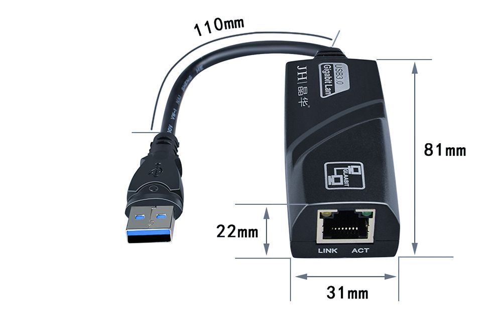 Jinghua-Z312-USB30-Gigabit-Wired-Network-Card-Connector-Notebook-TV-Box-RJ45-External-Network-Cable--1721235