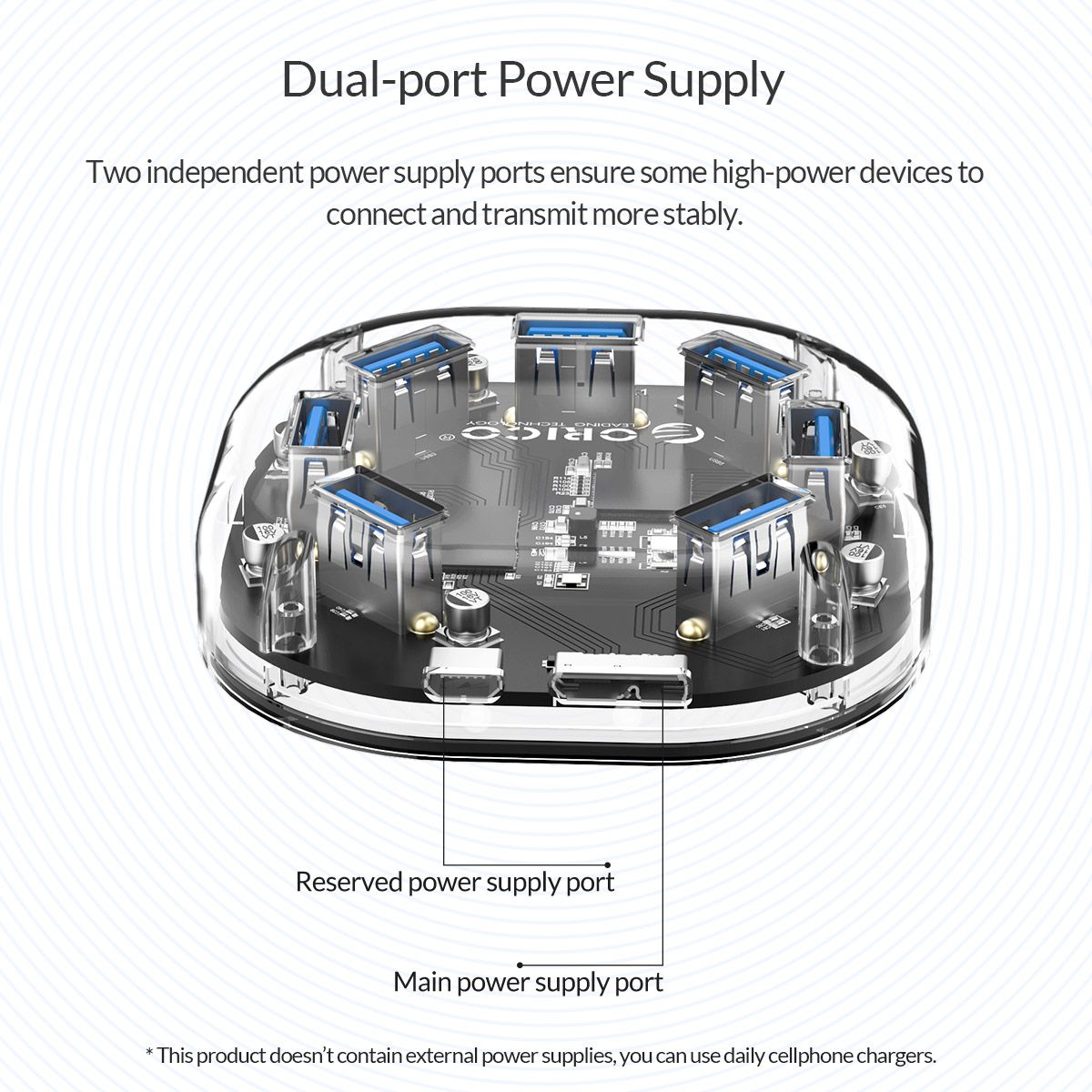 Orico-H7U-Transparent-7-Port-USB-30-Hub-with-Micro-USB-Power-Port-1439894