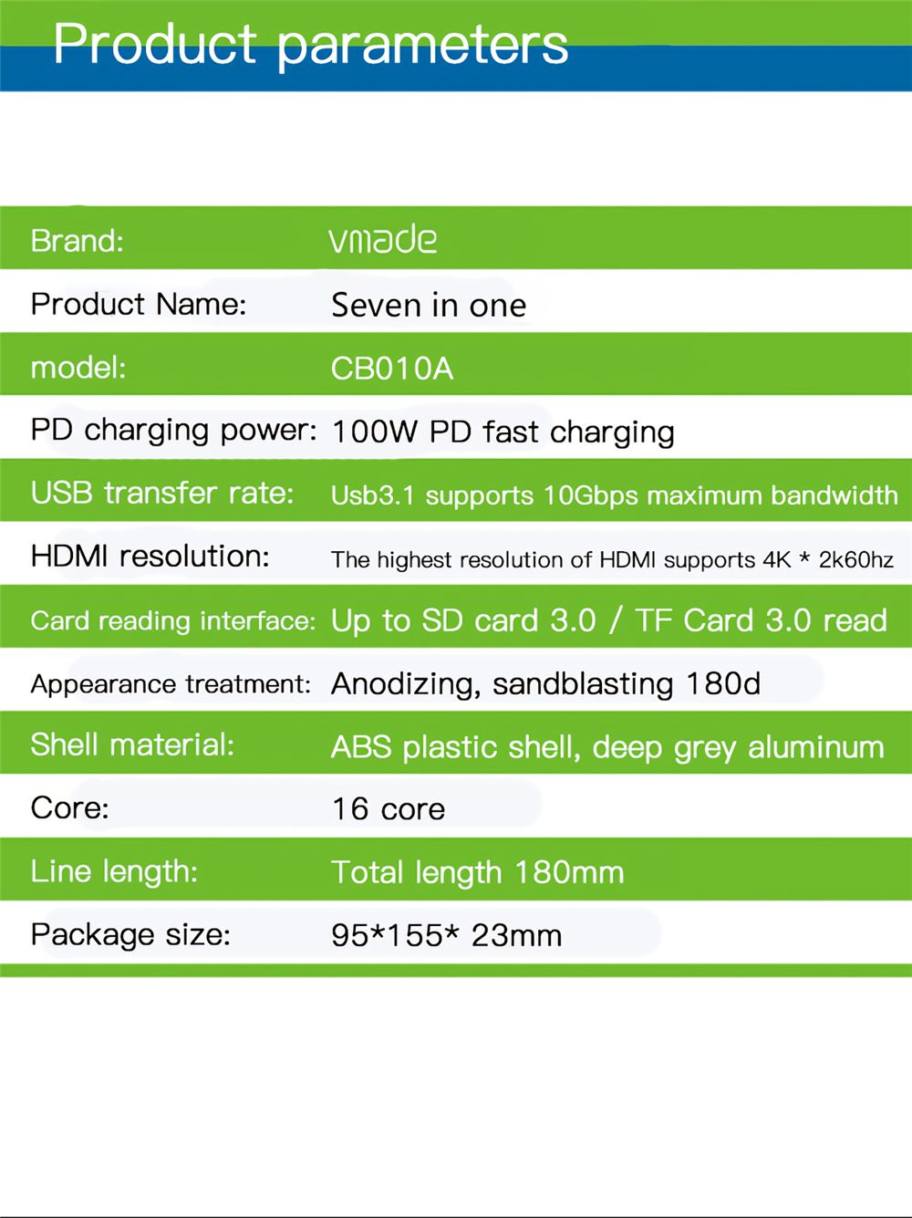 Vmade-CB010A-7-in-1-USB-C-Hub-Type-C--USB31-Hub-4K-HD-PD-100W-Quick-Charge-TFSD-Card-Reader-Docking--1712268