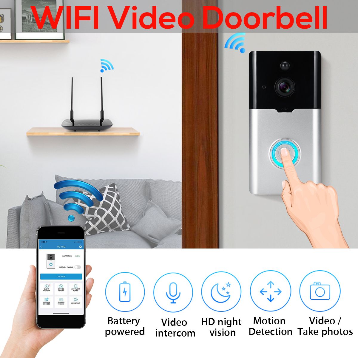 Smart-Doorbell-WiFi-Wireless-1080P-HD-Video-Camera-128G-Two-Way-Talk-Door-Bell-with-Batteries-1412979