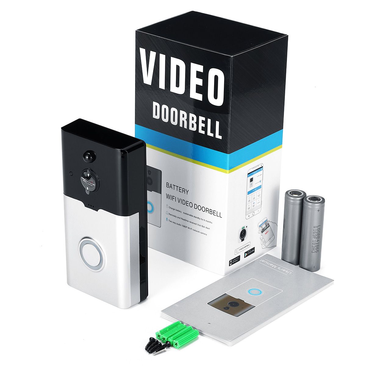 Smart-Doorbell-WiFi-Wireless-1080P-HD-Video-Camera-128G-Two-Way-Talk-Door-Bell-with-Batteries-1412979