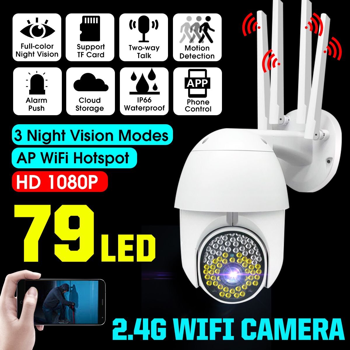 79-LED-20MP-1080P-WiFi-IP-Camera-Full-Color-Night-Vision-PanTilt-Rotation-ONVIF-IP66-Waterproof-1750981