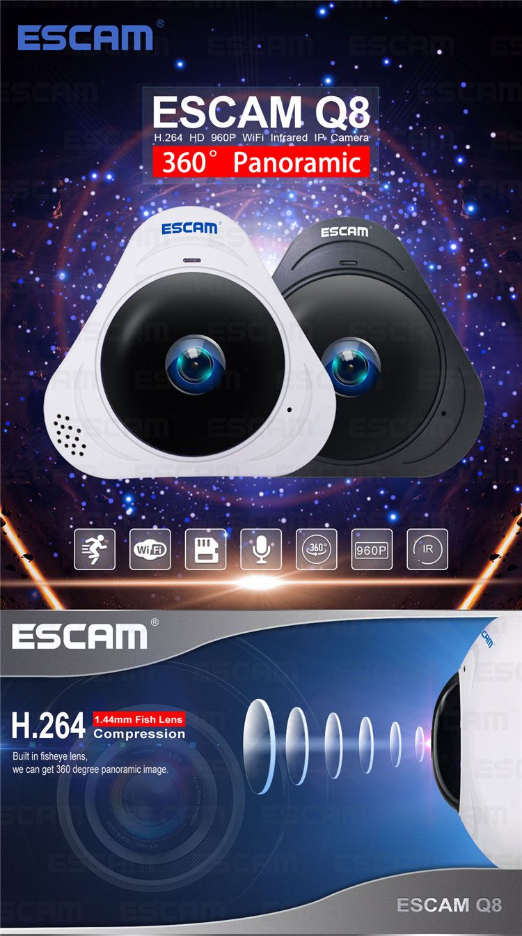 ESCAM-Q8-960P-13MP-360-Degree-VR-Fisheye-WiFi-IR-Infrared-IP-Camera-Two-Way-Audio-Motion-Detector-1157374