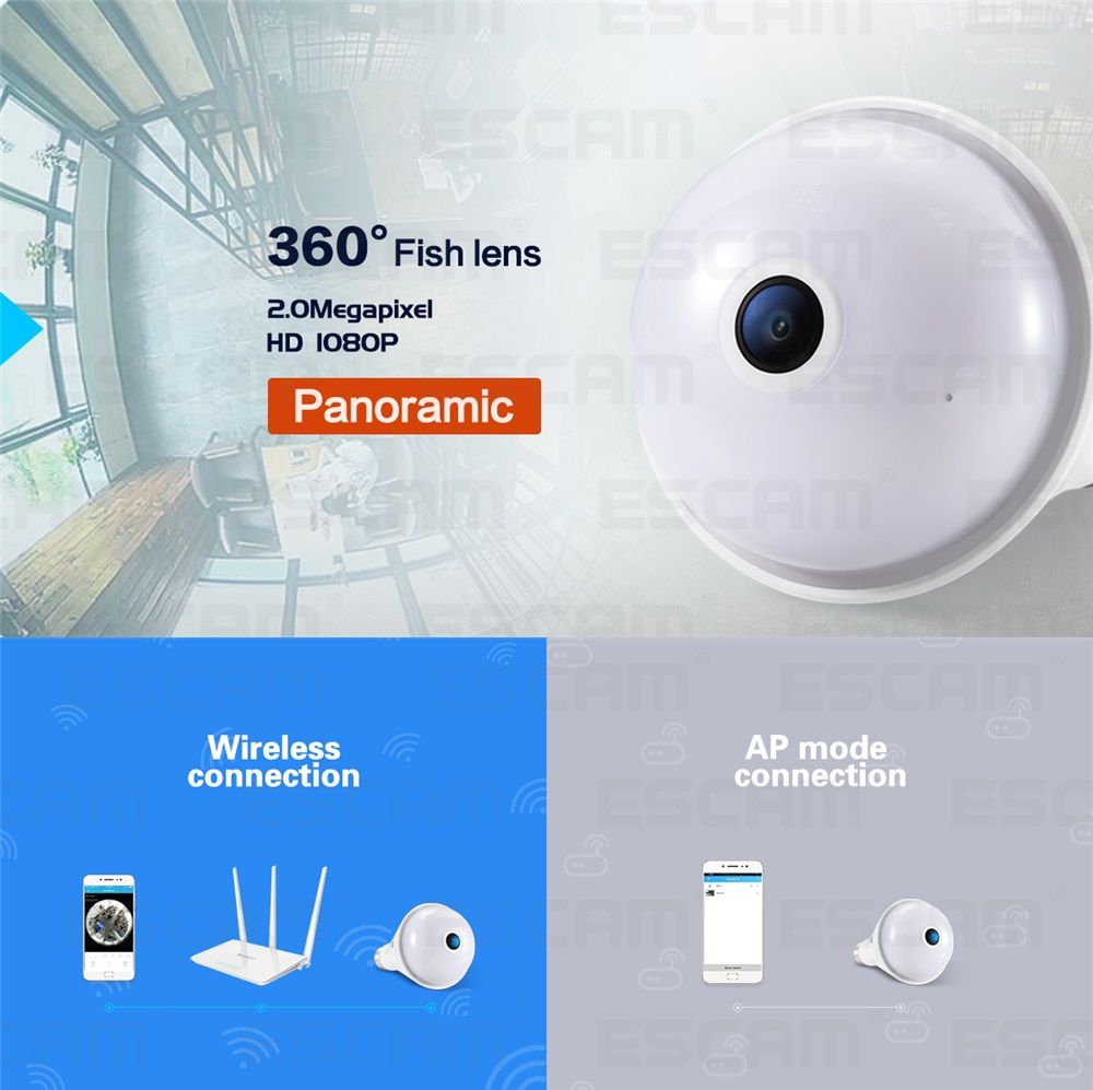 ESCAM-QP137-IP-Camera-WiFi-2MP-HD-1080P-360-Degree-Panoramic-bluetooth-Speaker-Bulb-Security-Camera-1300209