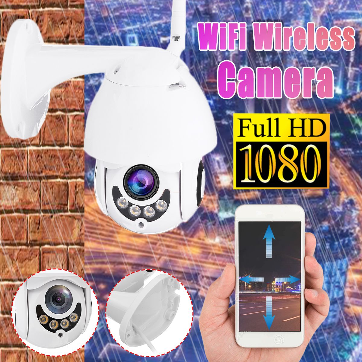 Full-HD-1080P-Outdoors-Wifi-IP-Camera-WiFi-PTZ-Dome-Camera-Night-Vision-Pan-Tilt-1531940