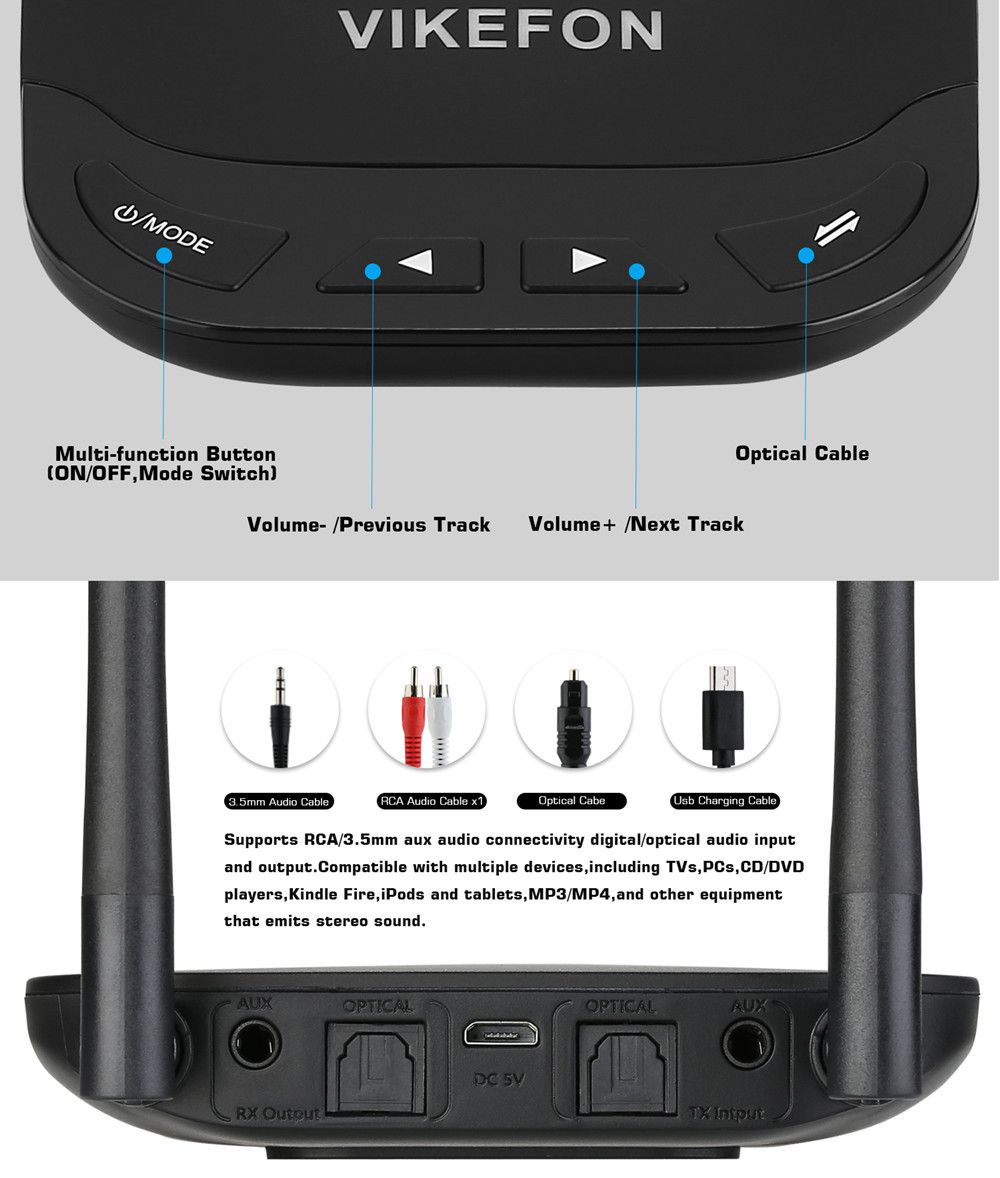 Bakeey-3-In-1-1000mAh-Multifuntional-bluetooth-Audio-Adapter-For-Headphones-TV-PC-PS4-CD-Plyer-MP4-1649139