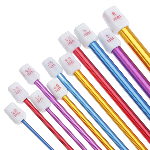 11pcs-Aluminum-Crochet-Lead-Hooks-Colorful-Knitting-Needle-Craft-Kit-64714