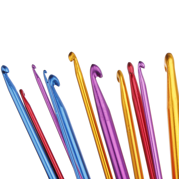 11pcs-Aluminum-Crochet-Lead-Hooks-Colorful-Knitting-Needle-Craft-Kit-64714