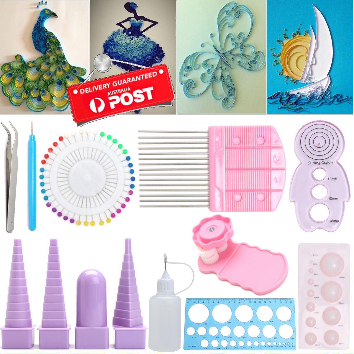 11pcs-Paper-Quilling-Board-Mould-Crimper-Comb-Ruler-Pins-Tools-Set-DIY-Craft-Kit-1191608