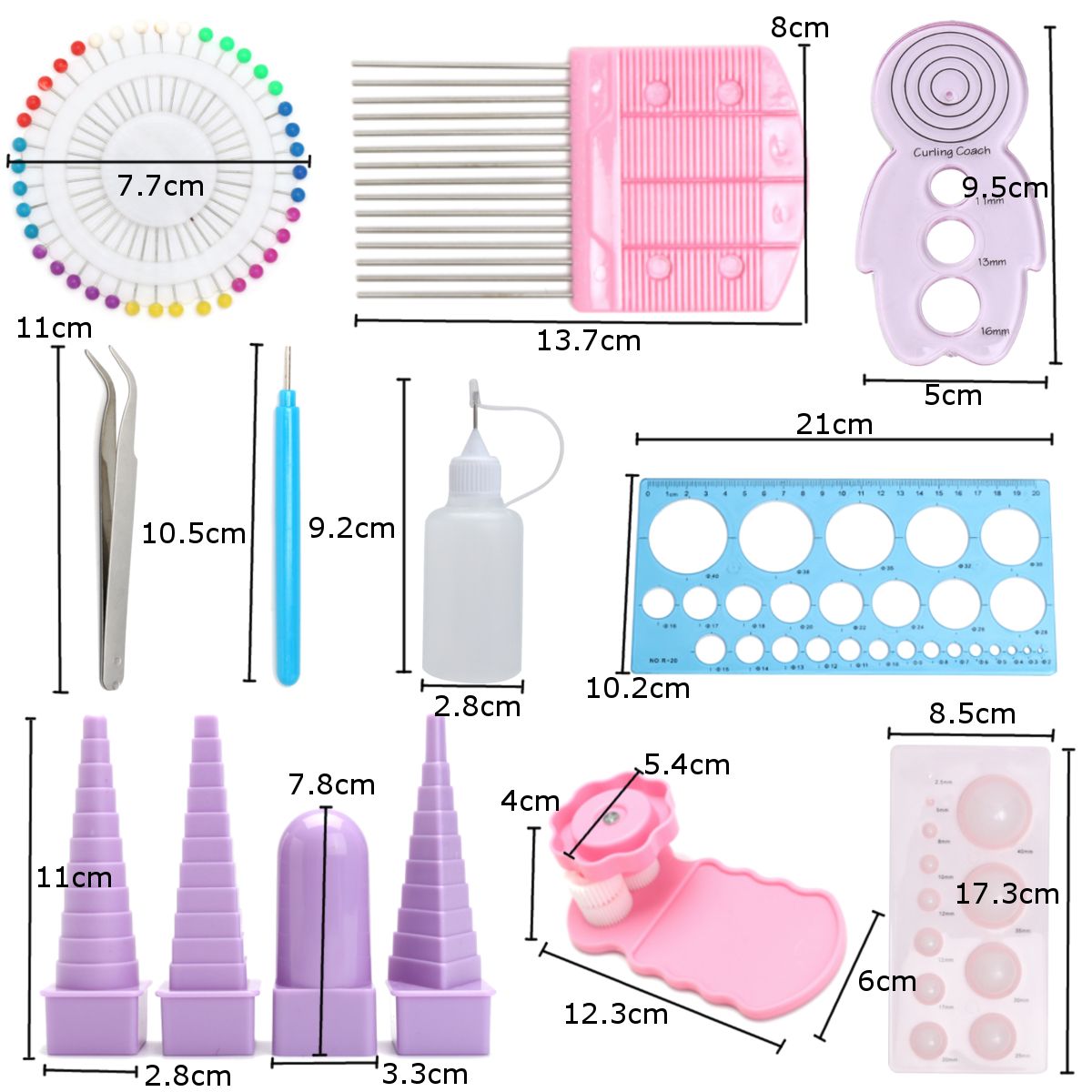 11pcs-Paper-Quilling-Board-Mould-Crimper-Comb-Ruler-Pins-Tools-Set-DIY-Craft-Kit-1191608