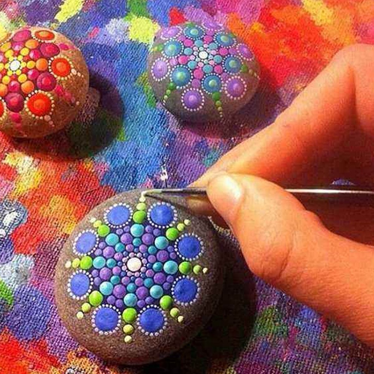 13Pcs-Mandala-Dotting-Tools-Set-Rock-Painting-Kit-Nail-Art-Pen-Paint-Stencil-1687373