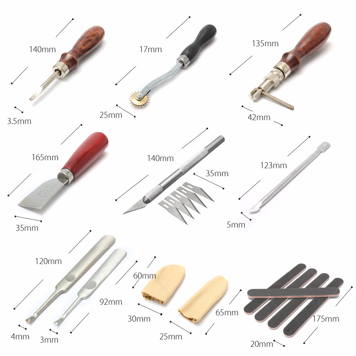 24pcs-Leather-Craft-Punch-Tools-Kit-Hand-Sewing-Stitching-Carving-Work-Saddle-Groover-1104764