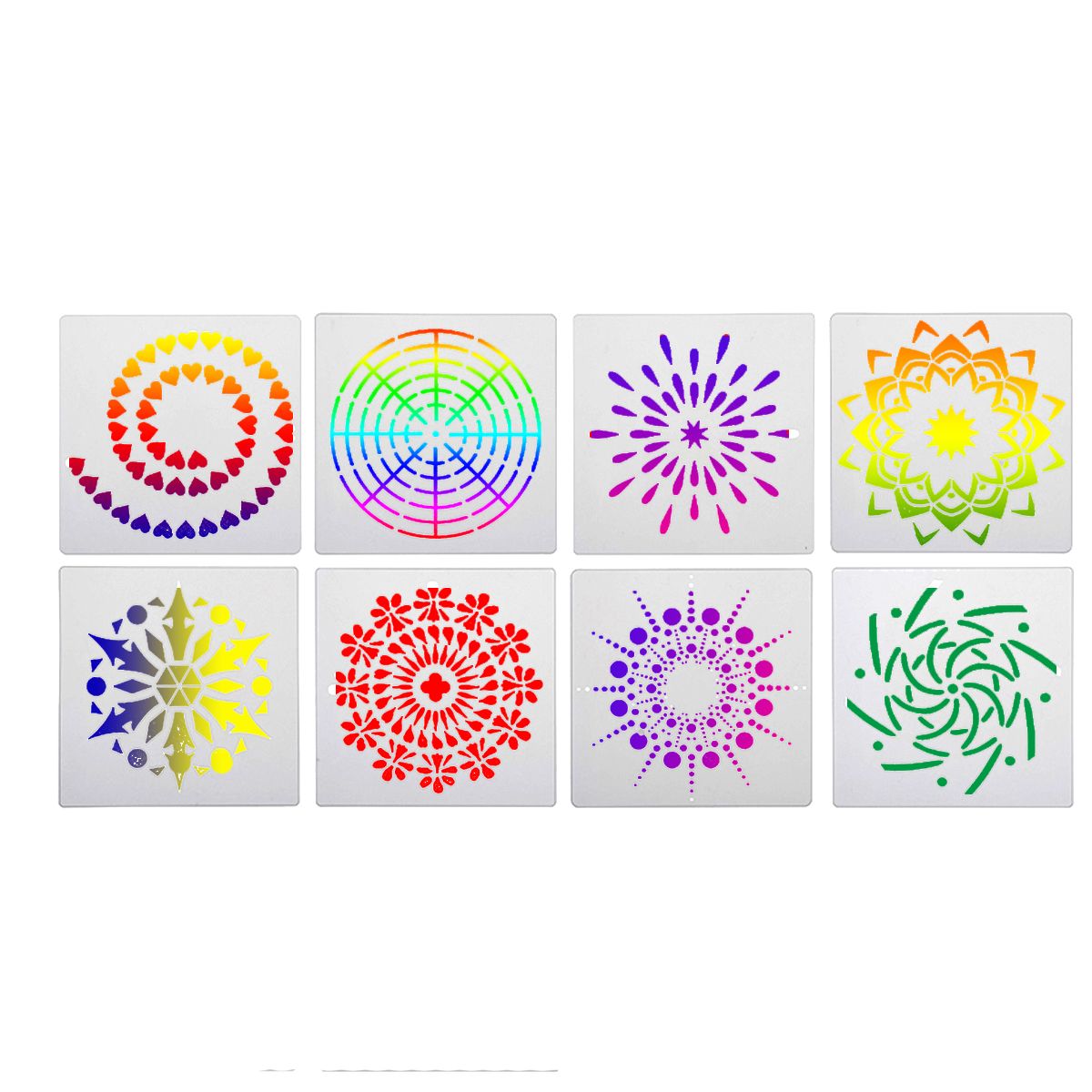 47Pcs-White-Plastic-Mandala-Paint-Tray-Openwork-Painting-Template-Tool-Kit-1707299