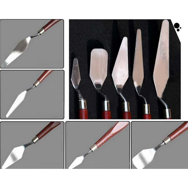 5pcs-Wooden-Painting-Handle-Paint-Pallette-Knives-Spatula-Stainless-Steel-Blade-989798