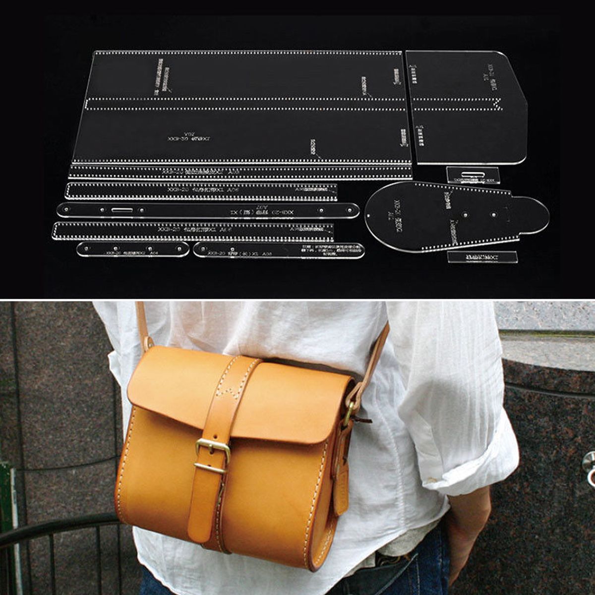 Acrylic-Bag-Pattern-Stencil-Template-Shoulder-Bag-Handmade-Leather-Craft-Tool-DIY-Template-Set-1356059