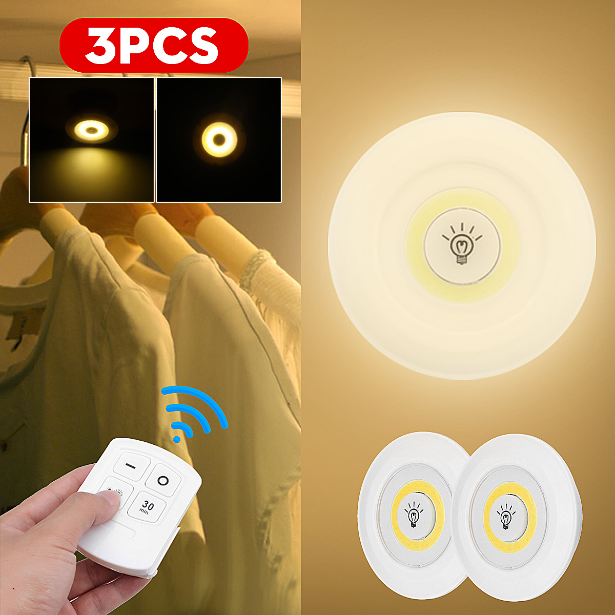 3PCS-150LM-3W-LED-Lamp-Wireless-Remote-Control-Touch-Night-Light-RC-Bedroom-Sensing-Night-Light-for--1687915