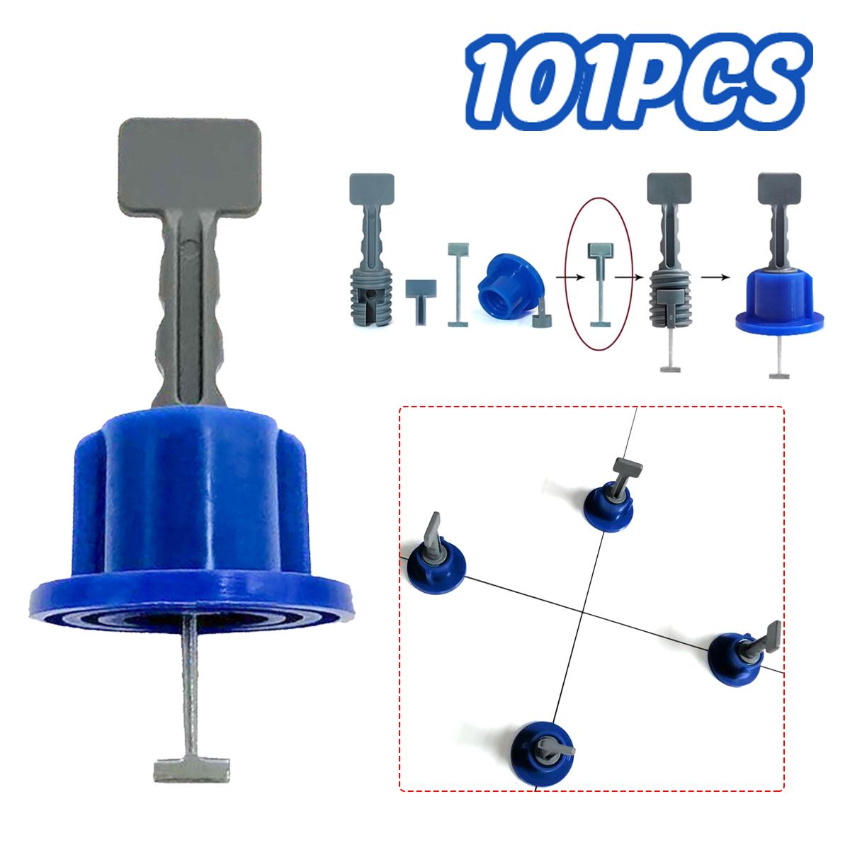 101PC-Tile-Leveler-Tile-Leveling-System-Reusable-Adjustable-Clip-Floor-Hand-Tools-1723757